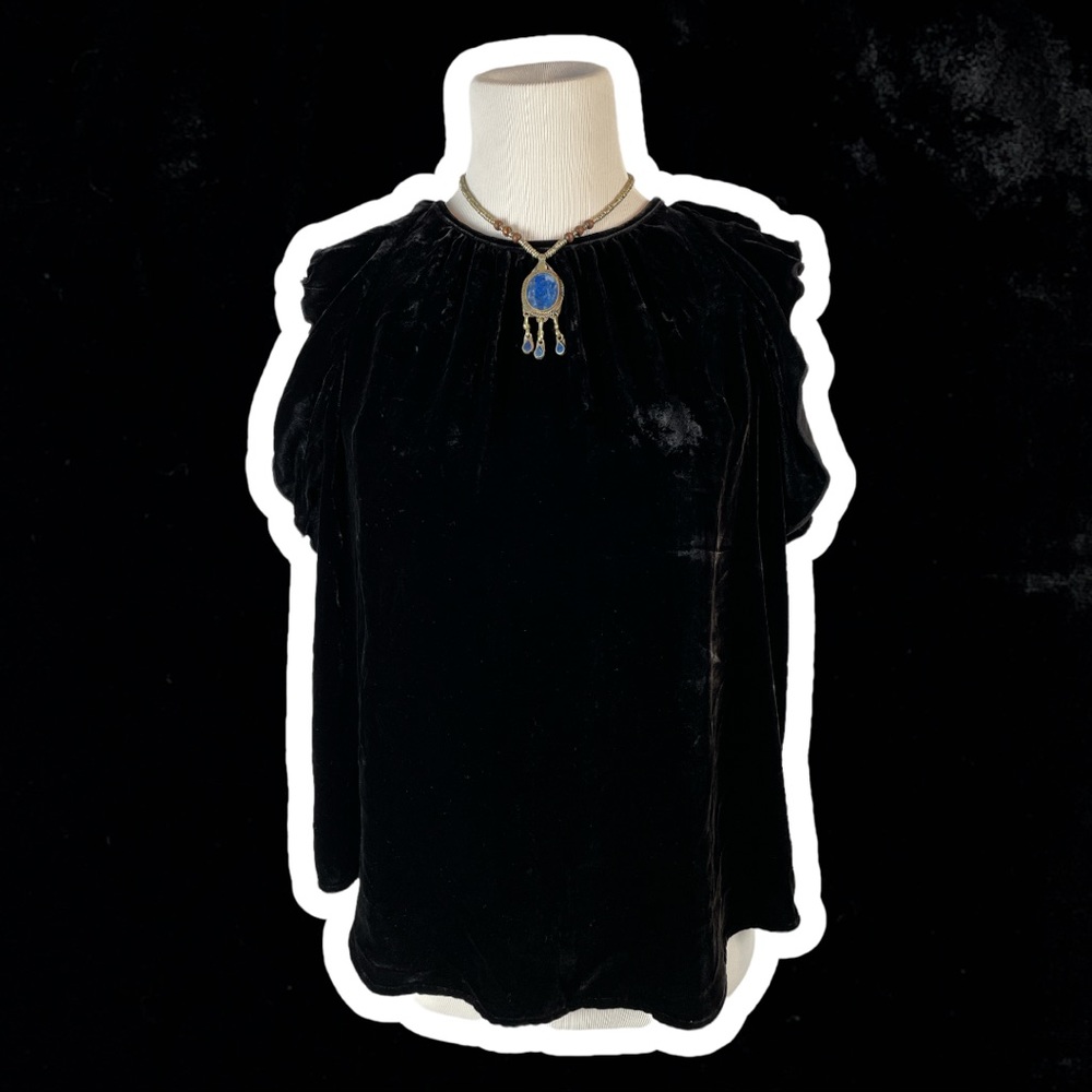 NWT Gap Velvet Flutter Sleeve Top